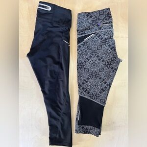 Athleta Women’s Leggings Sz XS Lot Of 2 Yoga Capri Grey Black